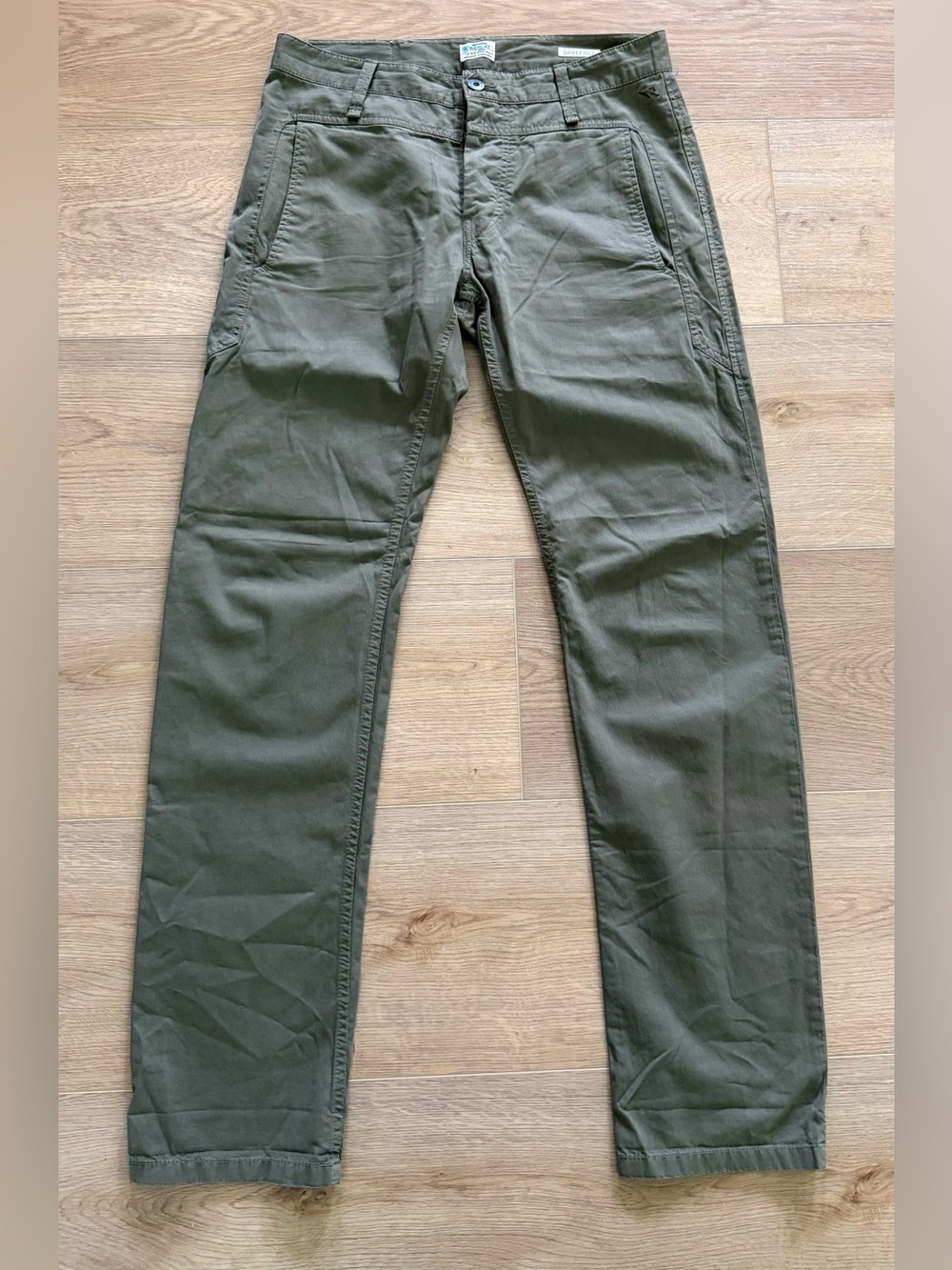 Replay DAVEEROT Utility Chino Pants Olive Green 29x32